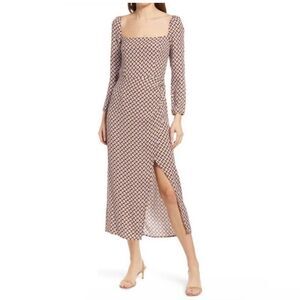 NWOT Reformation Hilda Midi Dress Plaza Print, size 4, purple print